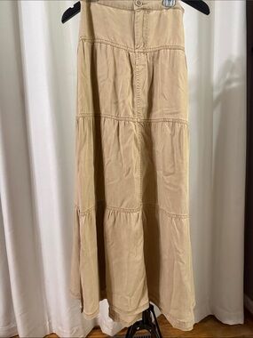 Tiered Maxi Skirt in Khaki